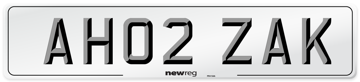 AH02 ZAK Number Plate from New Reg